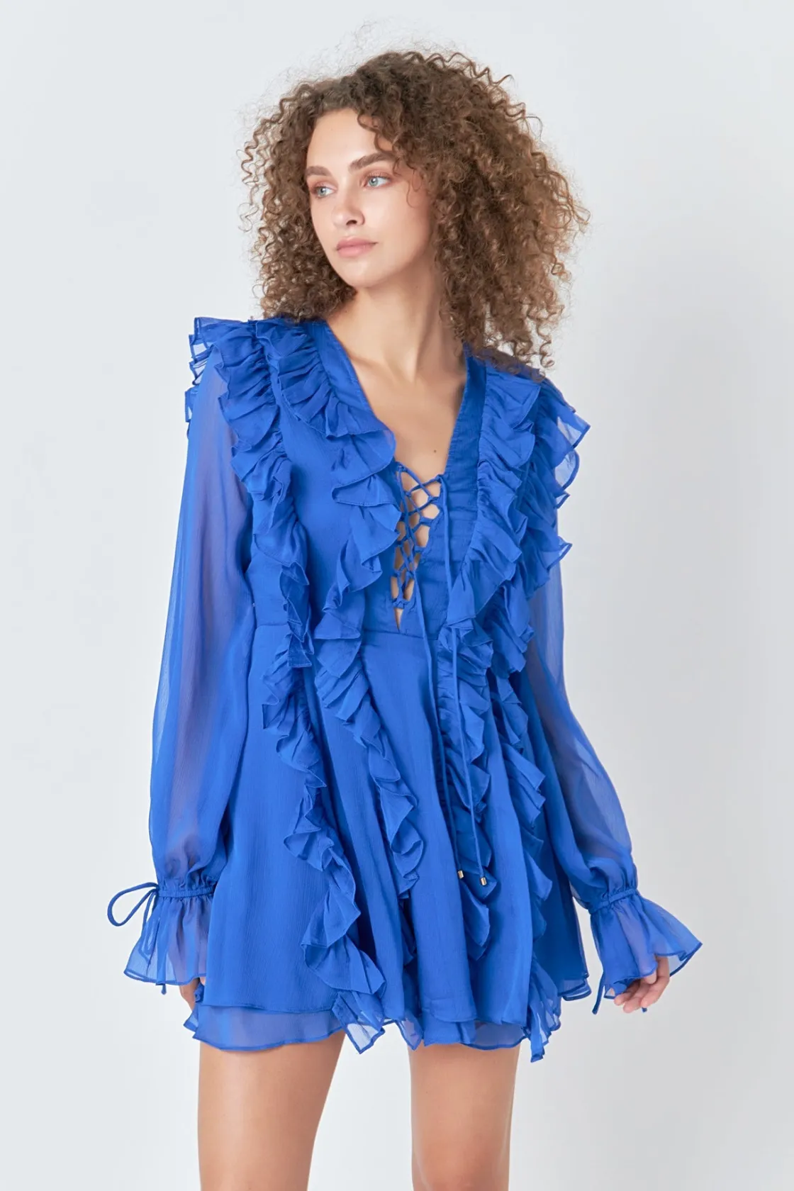 endless_rose__longsleeve__3-1.webp ENDLESS ROSE Tops*- Long-Sleeve Ruffle Mini Dress