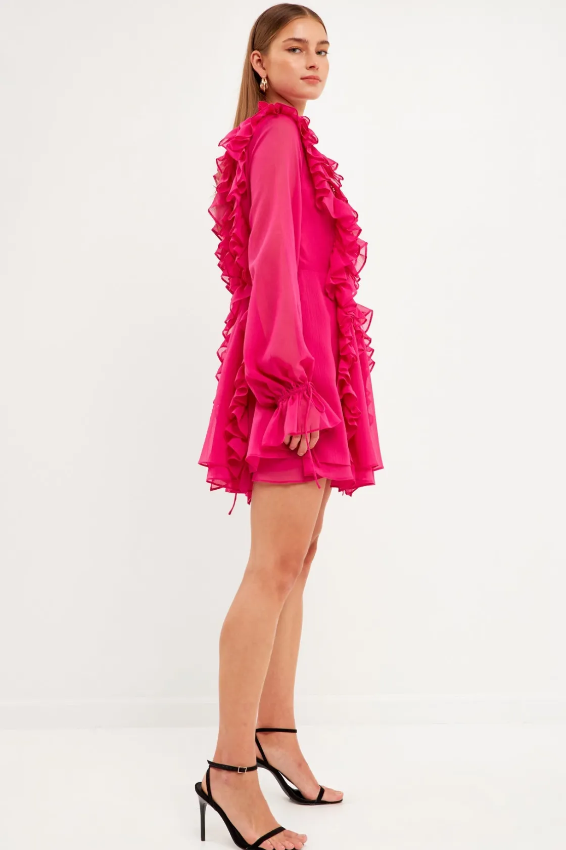 endless_rose__longsleeve__6.webp ENDLESS ROSE Tops*- Long-Sleeve Ruffle Mini Dress