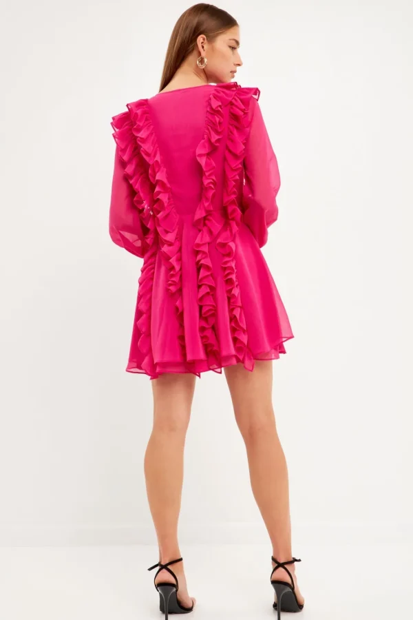 ENDLESS ROSE Tops*- Long-Sleeve Ruffle Mini Dress