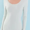 ENDLESS ROSE Tops*- Lurex Sweater Midi Dress SAGE