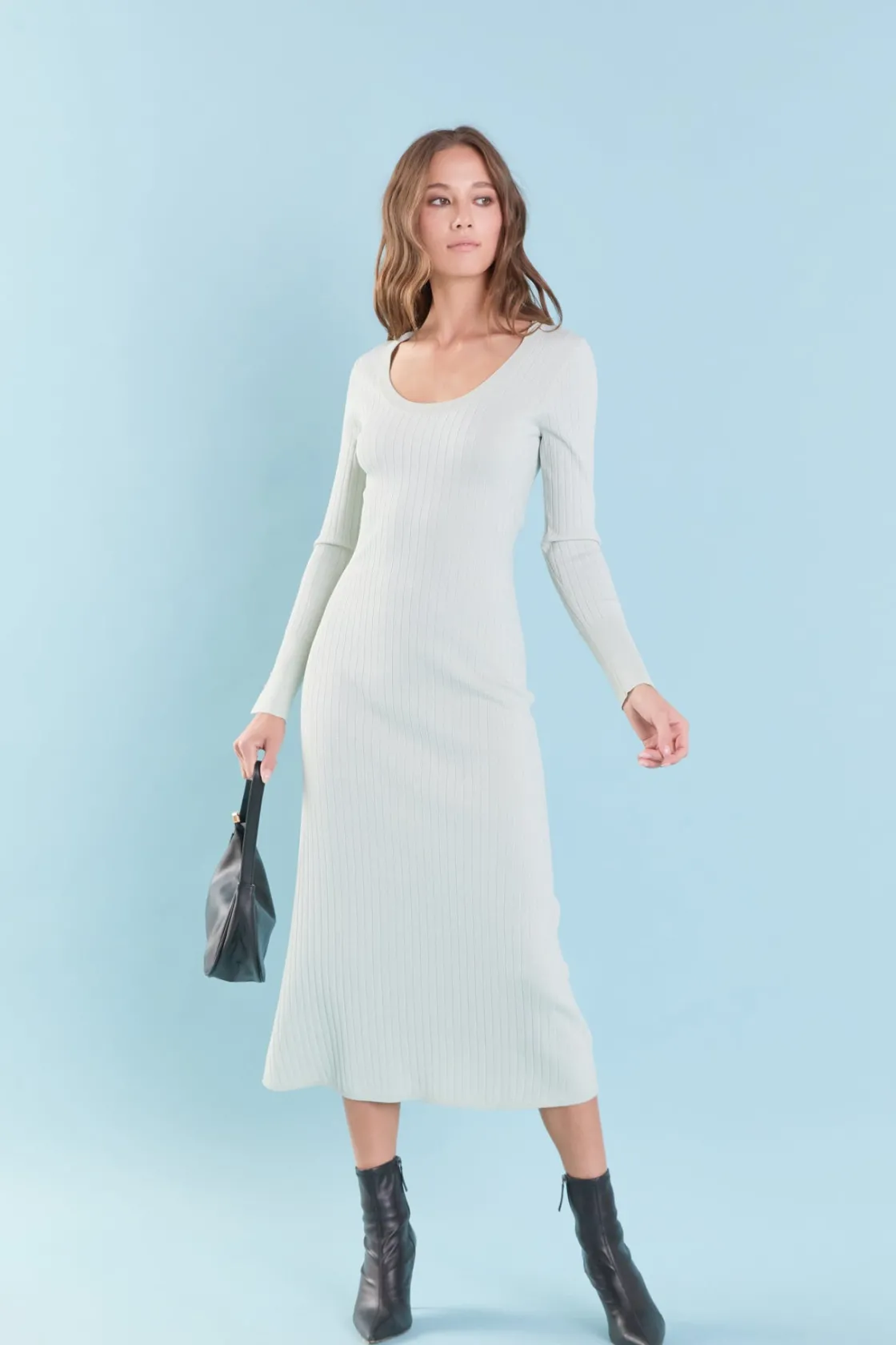 endless_rose__lurex_sweat_3.webp ENDLESS ROSE Tops*- Lurex Sweater Midi Dress SAGE