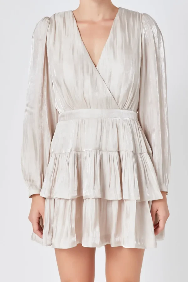ENDLESS ROSE Tops*- Metallic Mini Dress TAUPE