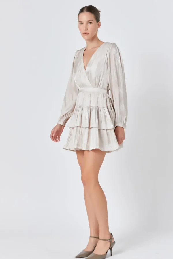 ENDLESS ROSE Tops*- Metallic Mini Dress TAUPE