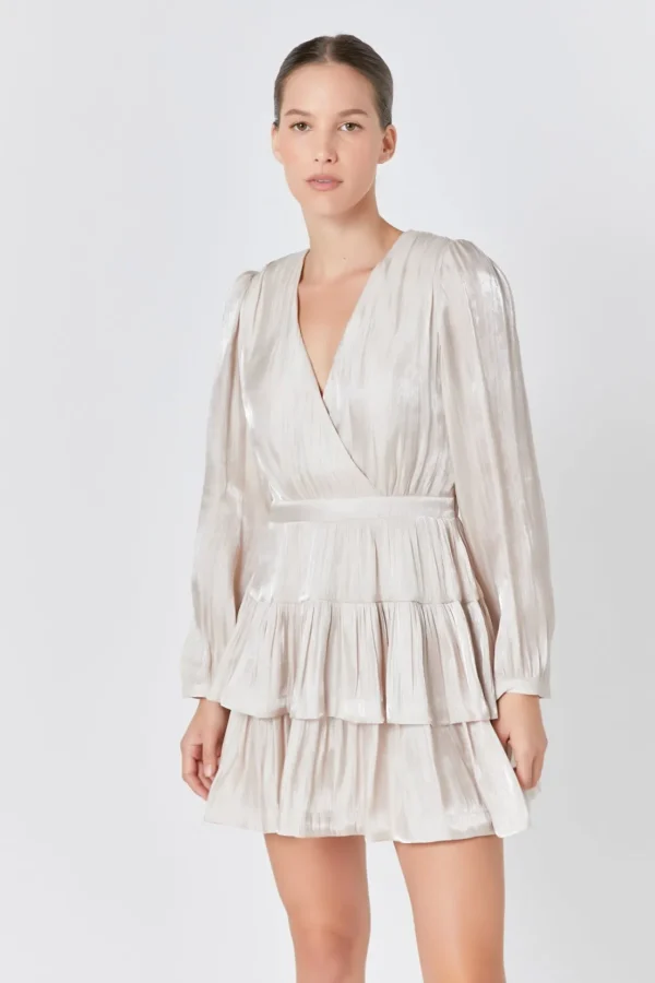 ENDLESS ROSE Tops*- Metallic Mini Dress TAUPE