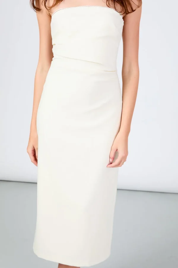 ENDLESS ROSE Tops*- Mina Strapless Midi Dress CREAM