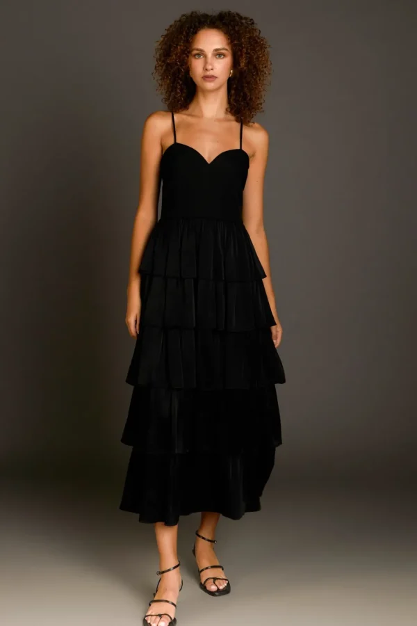 ENDLESS ROSE Tops*- Mixed Media Maxi Dress
