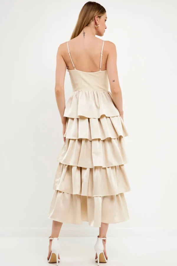 ENDLESS ROSE Tops*- Mixed Media Maxi Dress