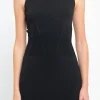ENDLESS ROSE Tops*- Mock Neck Sweater Dress BLACK