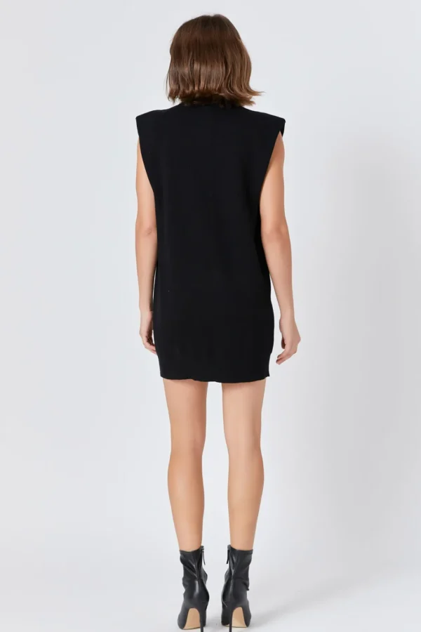 ENDLESS ROSE Tops*- Mock Neck Sleeveless Knit Mini Dress