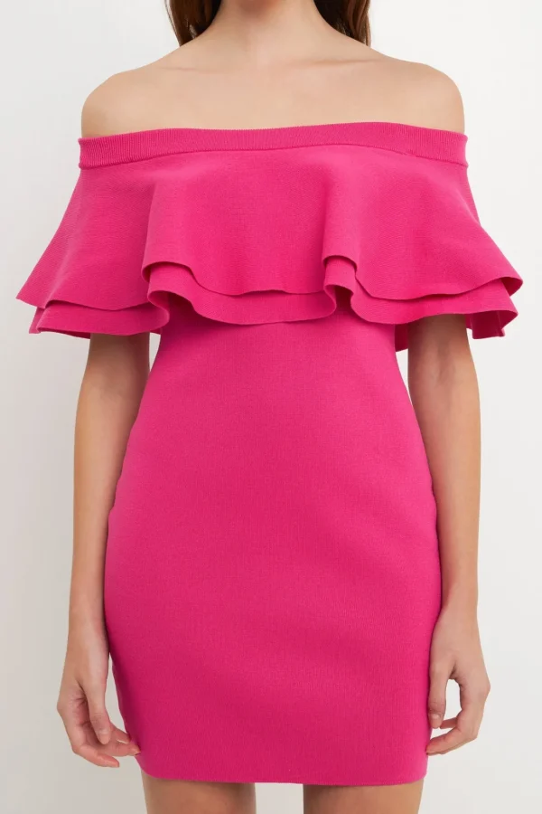 ENDLESS ROSE Tops*- Off The Shoulder Mini Dress