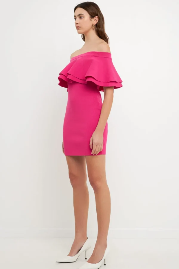 ENDLESS ROSE Tops*- Off The Shoulder Mini Dress