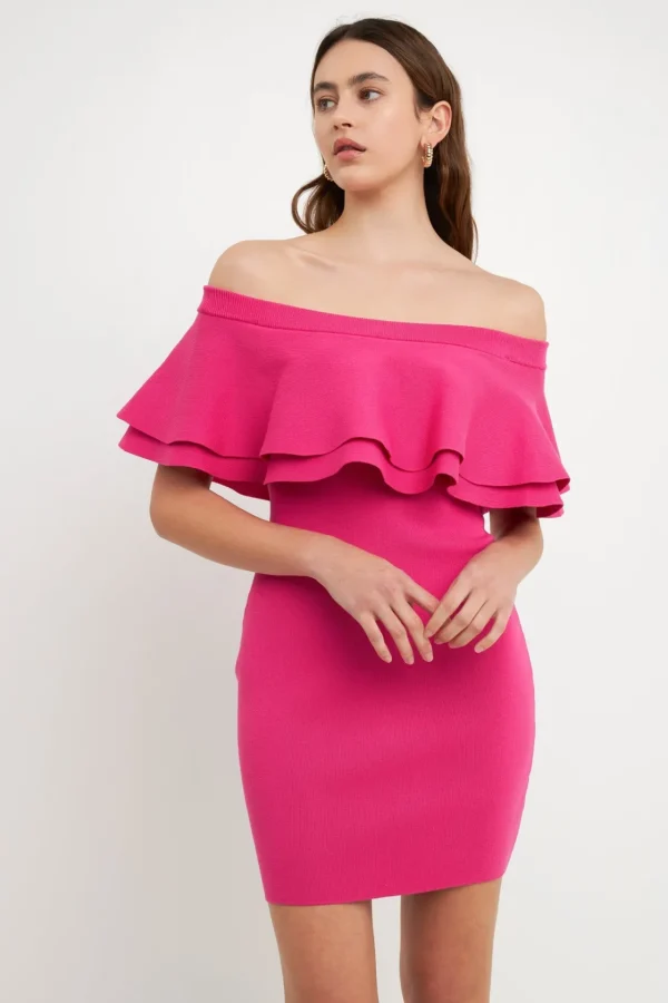 ENDLESS ROSE Tops*- Off The Shoulder Mini Dress