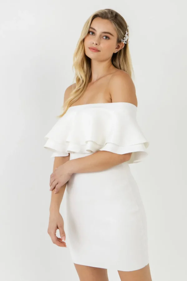 ENDLESS ROSE Tops*- Off The Shoulder Mini Dress