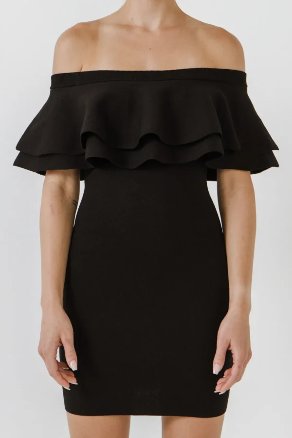 ENDLESS ROSE Tops*- Off The Shoulder Mini Dress