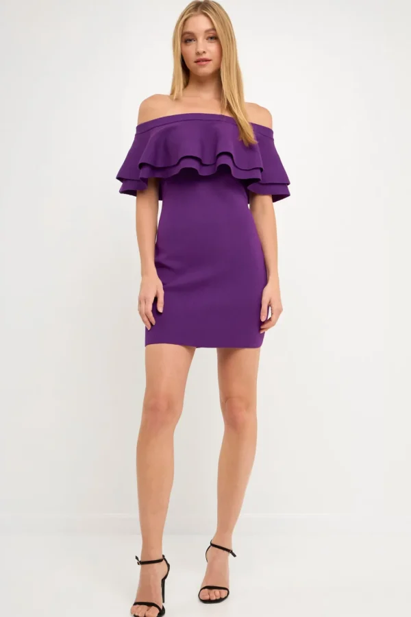 ENDLESS ROSE Tops*- Off The Shoulder Mini Dress