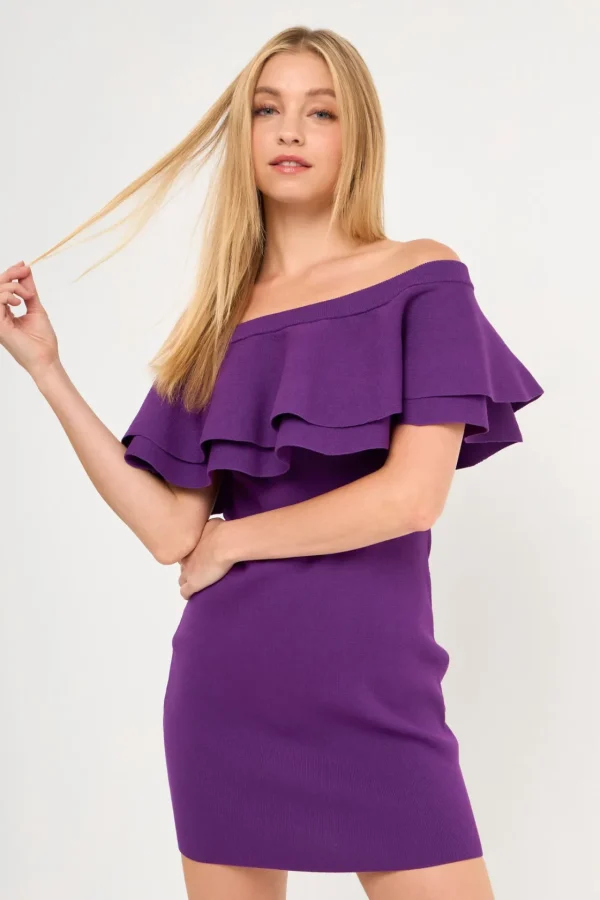 ENDLESS ROSE Tops*- Off The Shoulder Mini Dress