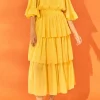 ENDLESS ROSE Tops*- Off-The-Shoulder Tiered Maxi Dress YELLOW