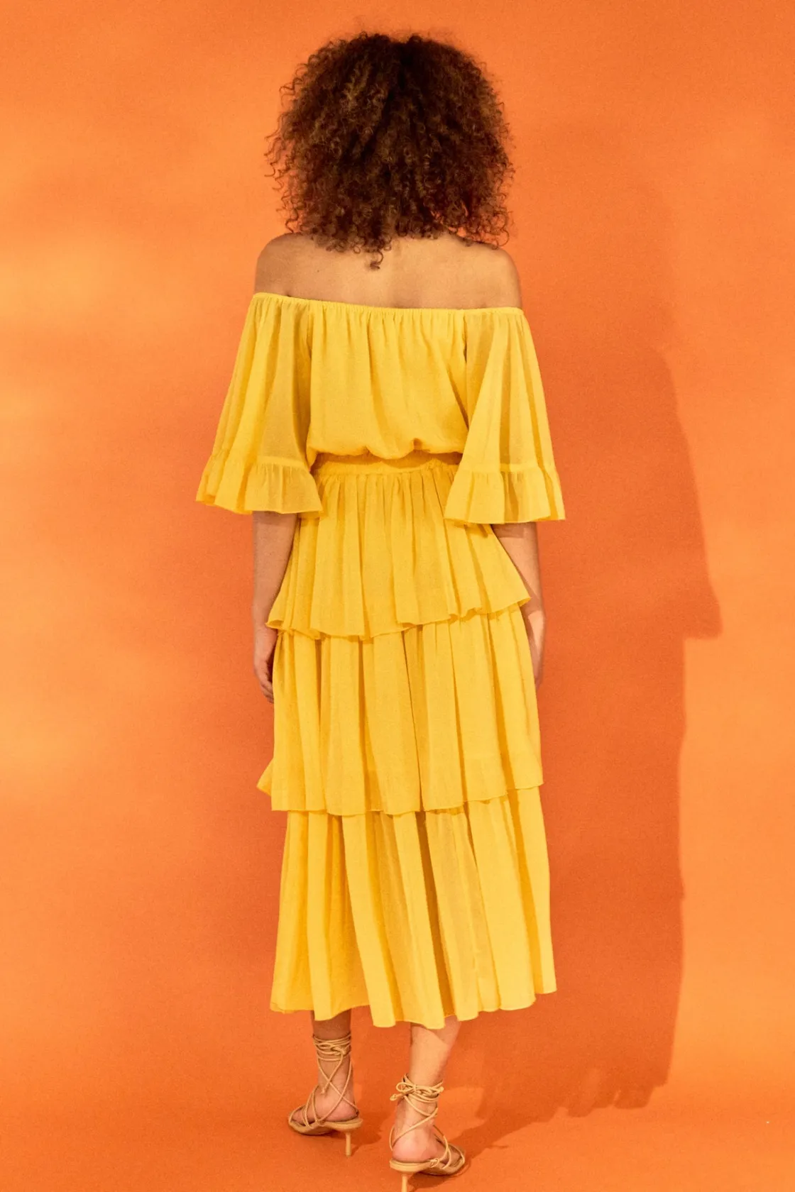 endless_rose__offtheshoul_2.webp ENDLESS ROSE Tops*- Off-The-Shoulder Tiered Maxi Dress YELLOW