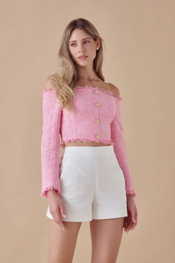 ENDLESS ROSE Tops*- Off-The-Shoulder Long Sleeve Top