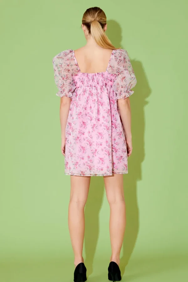 ENDLESS ROSE Tops*- Organza Baby Doll Dress PINKMULTI