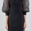 ENDLESS ROSE Tops*- Organza Blouson Mini Dress BLACK