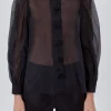 ENDLESS ROSE Tops*- Organza Jewel Top BLACK