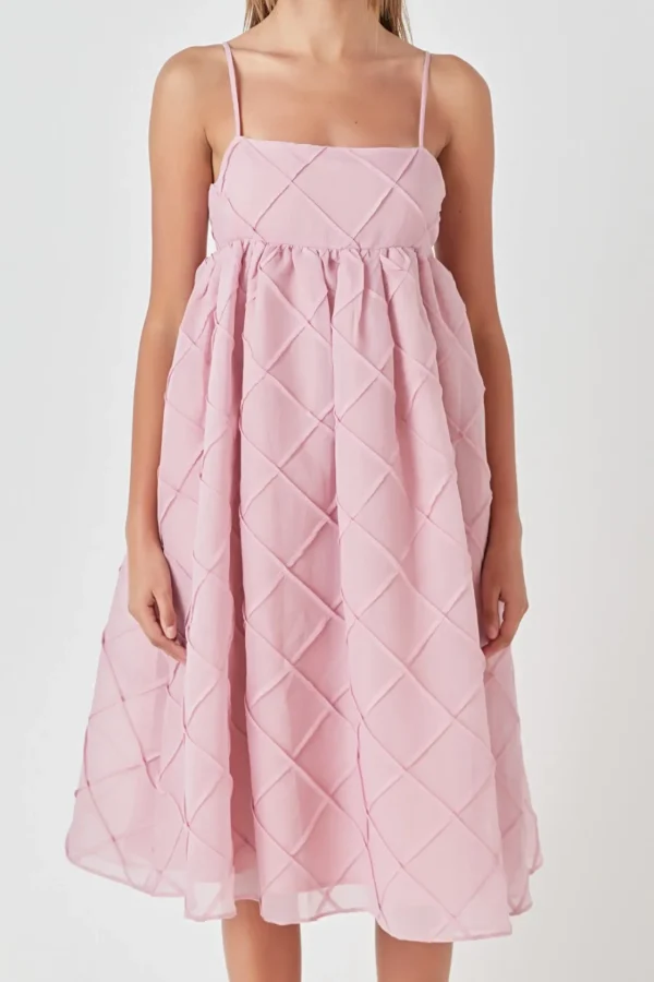 ENDLESS ROSE Tops*- Organza Midi Dress BLUSH