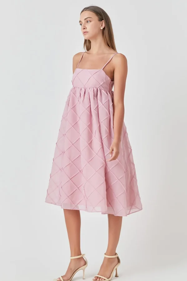 ENDLESS ROSE Tops*- Organza Midi Dress BLUSH
