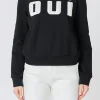 ENDLESS ROSE Tops*- Oui Pearl Embellished Sweatshirt BLACK