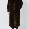 ENDLESS ROSE Tops*- Patterned Faux Fur Coat BROWN