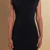 ENDLESS ROSE Tops*- Pearl Neck Embellished Mini Dress BLACK