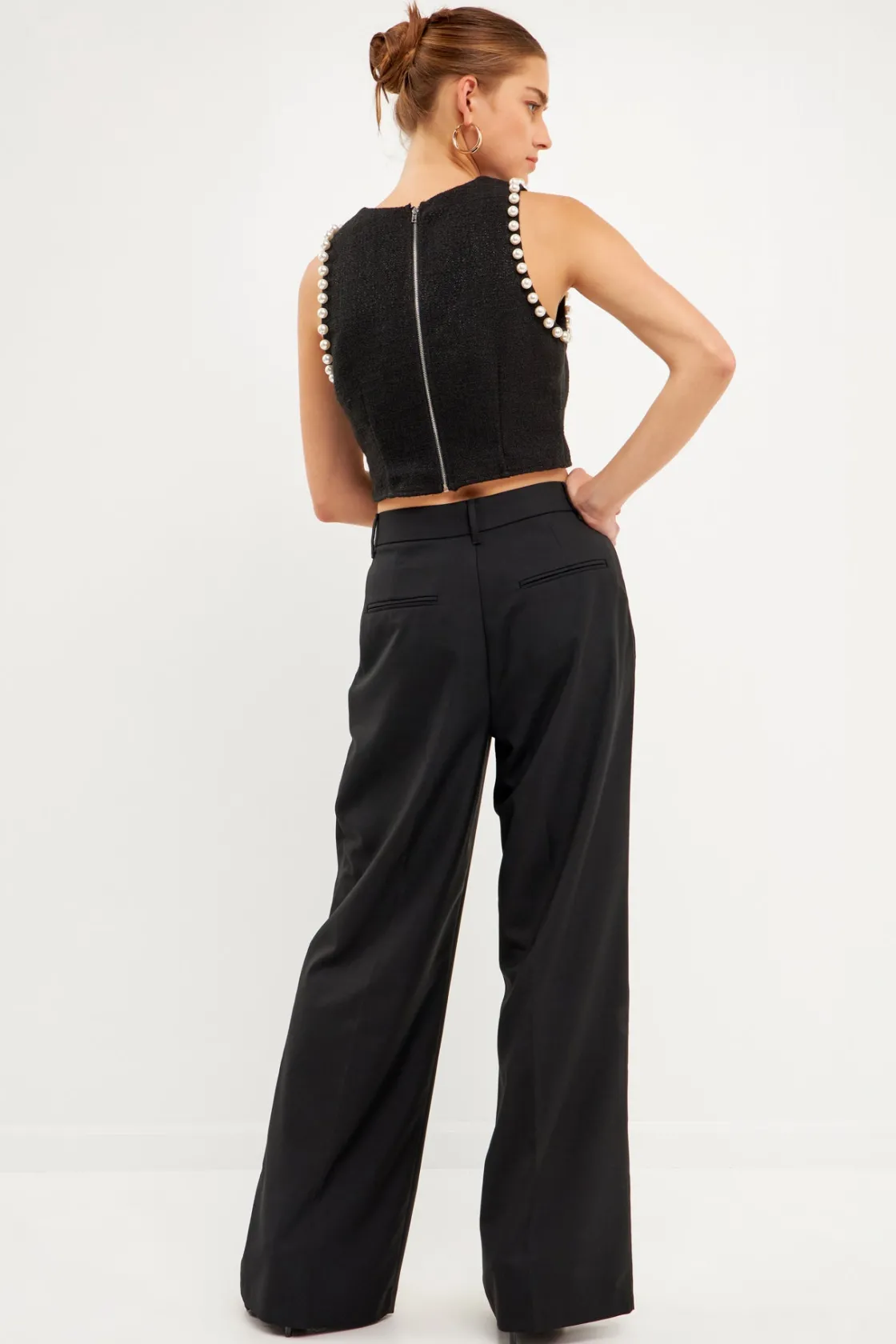 endless_rose__pearl_trimm_2.webp ENDLESS ROSE Tops*- Pearl Trimmed Top BLACK