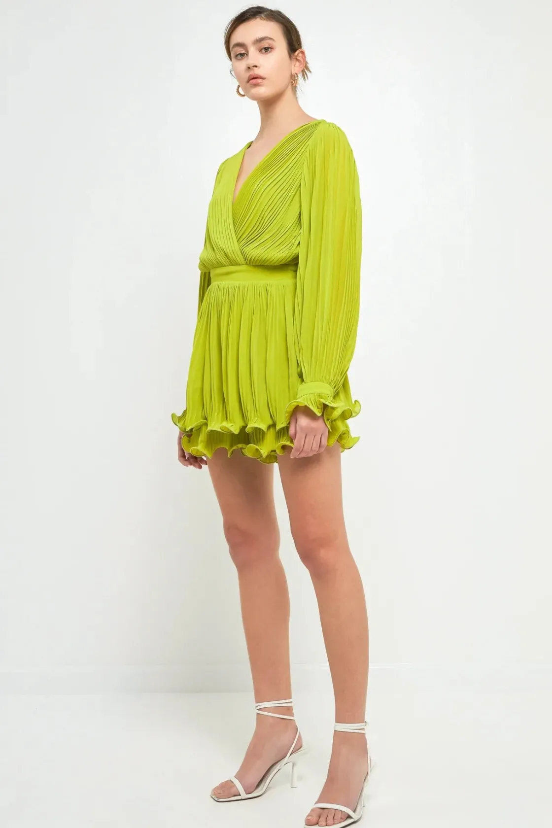 endless_rose__pleated_lon_1.webp ENDLESS ROSE Tops*- Pleated Long-Sleeve Romper