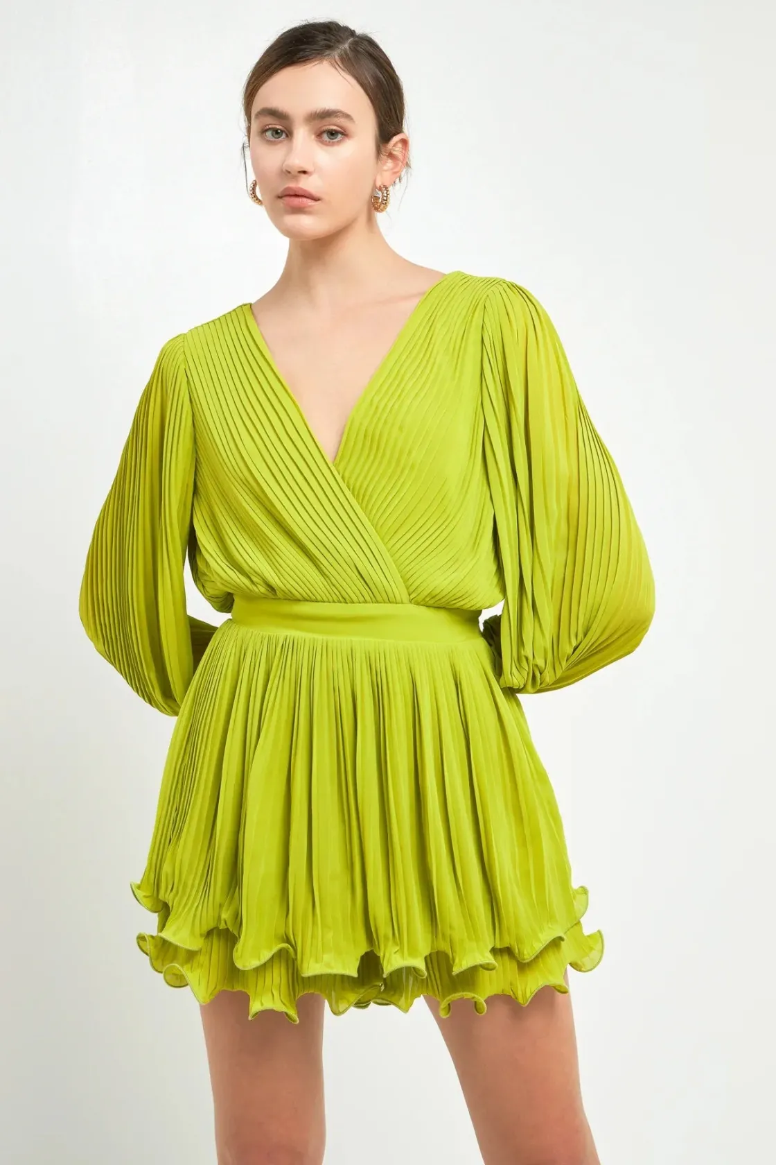 endless_rose__pleated_lon_3.webp ENDLESS ROSE Tops*- Pleated Long-Sleeve Romper