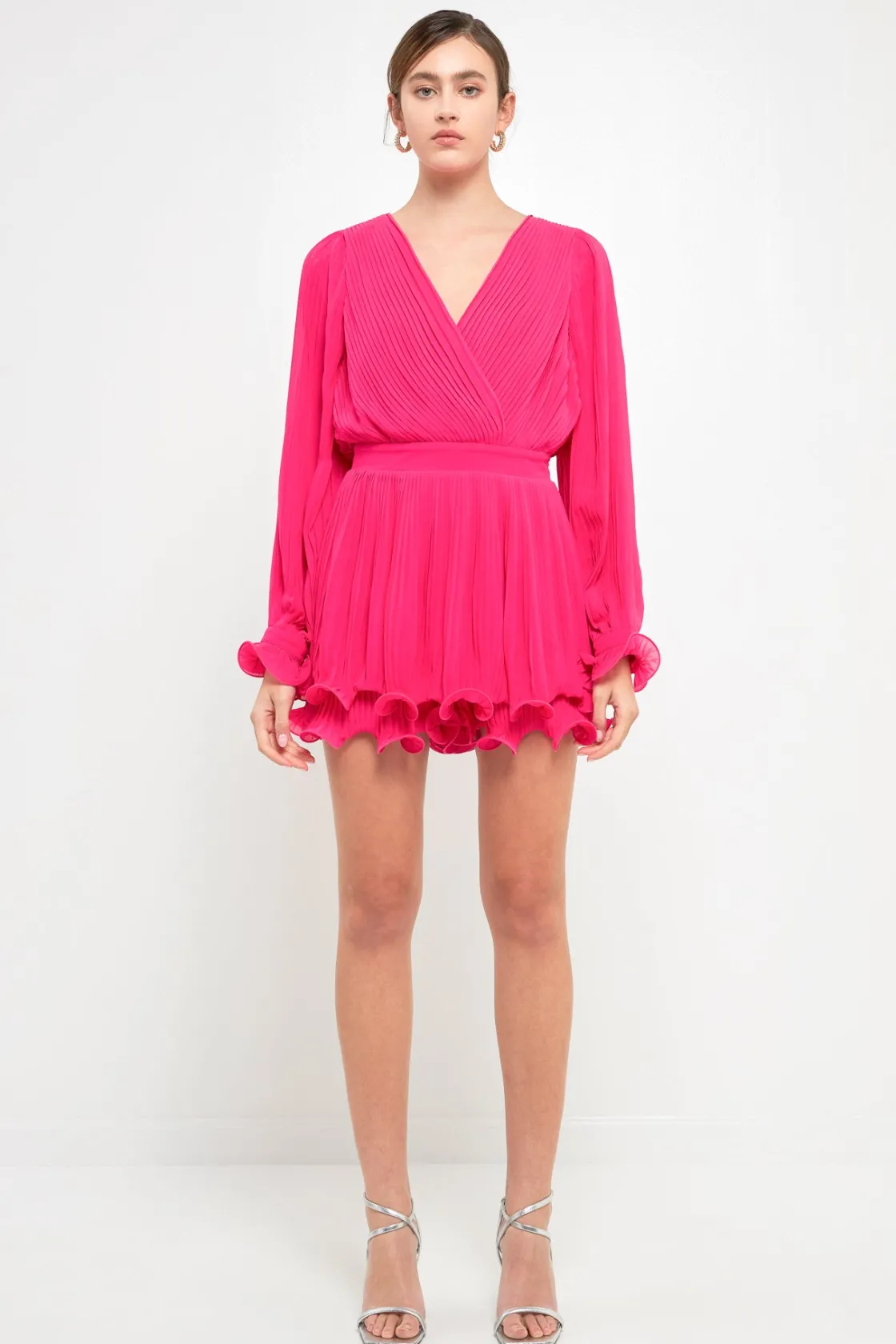 endless_rose__pleated_lon_4.webp ENDLESS ROSE Tops*- Pleated Long-Sleeve Romper