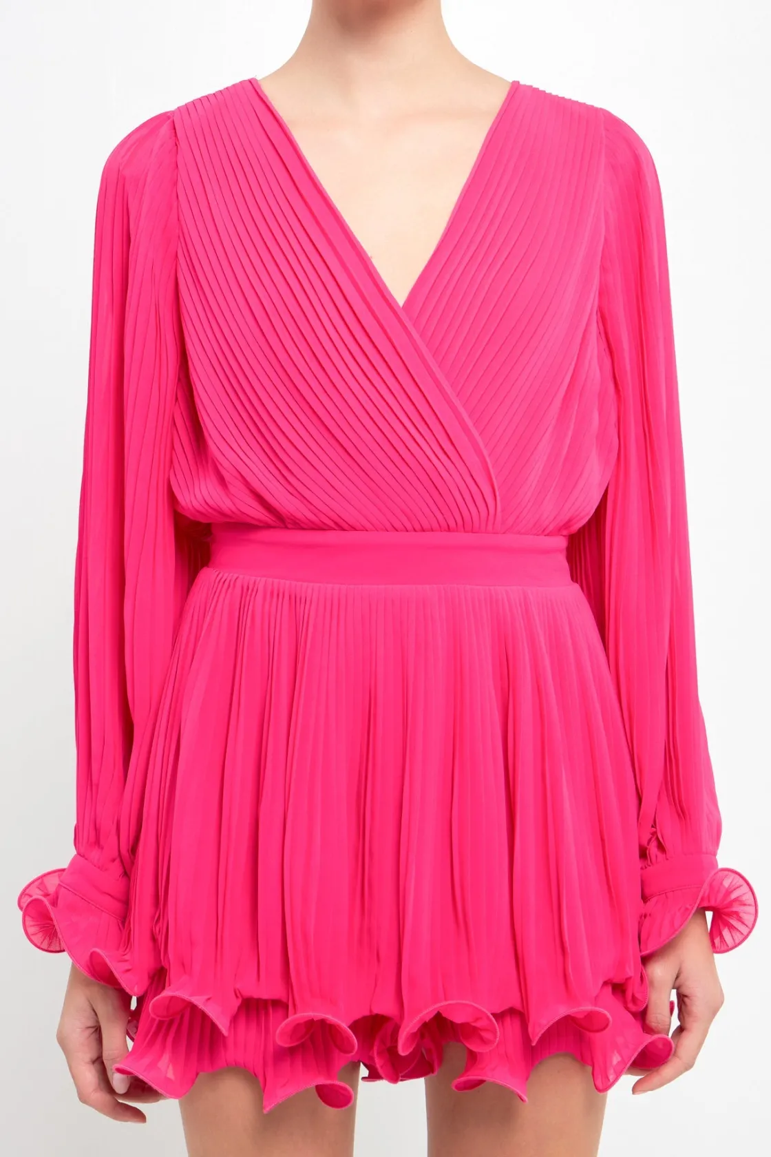 endless_rose__pleated_lon_5.webp ENDLESS ROSE Tops*- Pleated Long-Sleeve Romper