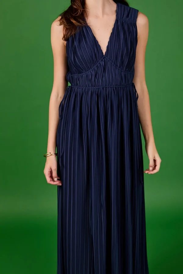 ENDLESS ROSE Tops*- Pleated Straps Detail Midi Dress