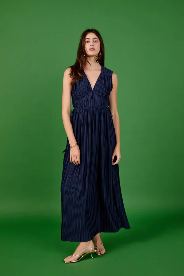 ENDLESS ROSE Tops*- Pleated Straps Detail Midi Dress