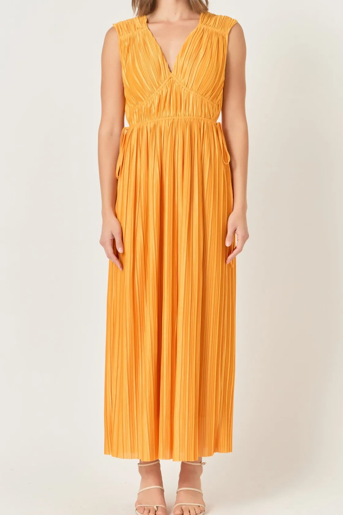 endless_rose__pleated_str_10.webp ENDLESS ROSE Tops*- Pleated Straps Detail Midi Dress