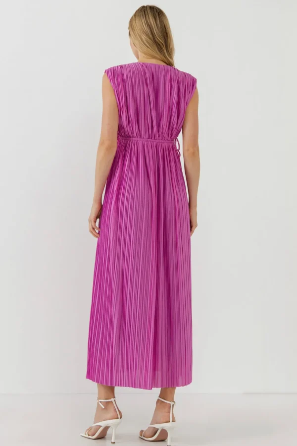 ENDLESS ROSE Tops*- Pleated Straps Detail Midi Dress