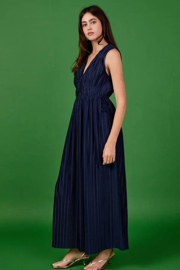 ENDLESS ROSE Tops*- Pleated Straps Detail Midi Dress