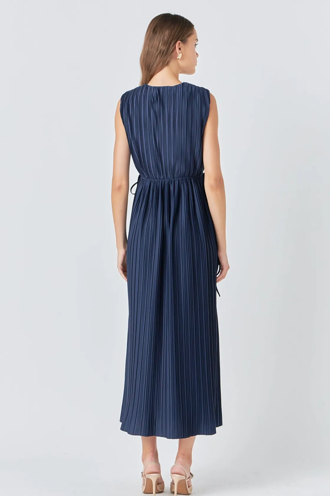endless_rose__pleated_str_7.webp ENDLESS ROSE Tops*- Pleated Straps Detail Midi Dress