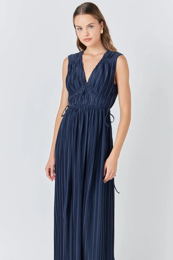 ENDLESS ROSE Tops*- Pleated Straps Detail Midi Dress