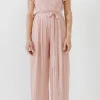 ENDLESS ROSE Tops | One Pieces*- Pleated Surplice Jumpsuit DUSTYPINK