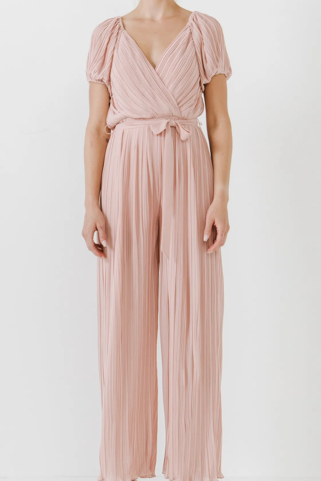 endless_rose__pleated_sur_0.webp ENDLESS ROSE Tops | One Pieces*- Pleated Surplice Jumpsuit DUSTYPINK