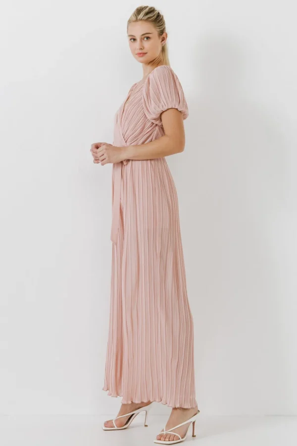 ENDLESS ROSE Tops | One Pieces*- Pleated Surplice Jumpsuit DUSTYPINK