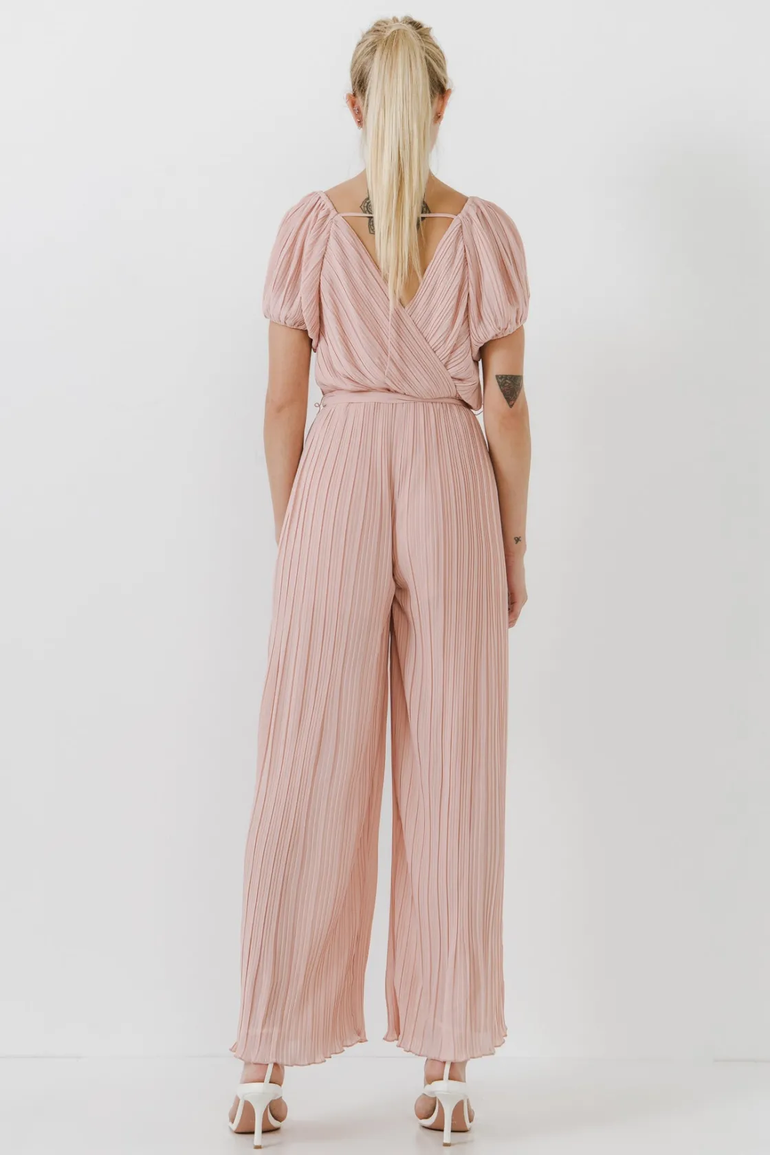 endless_rose__pleated_sur_2.webp ENDLESS ROSE Tops | One Pieces*- Pleated Surplice Jumpsuit DUSTYPINK