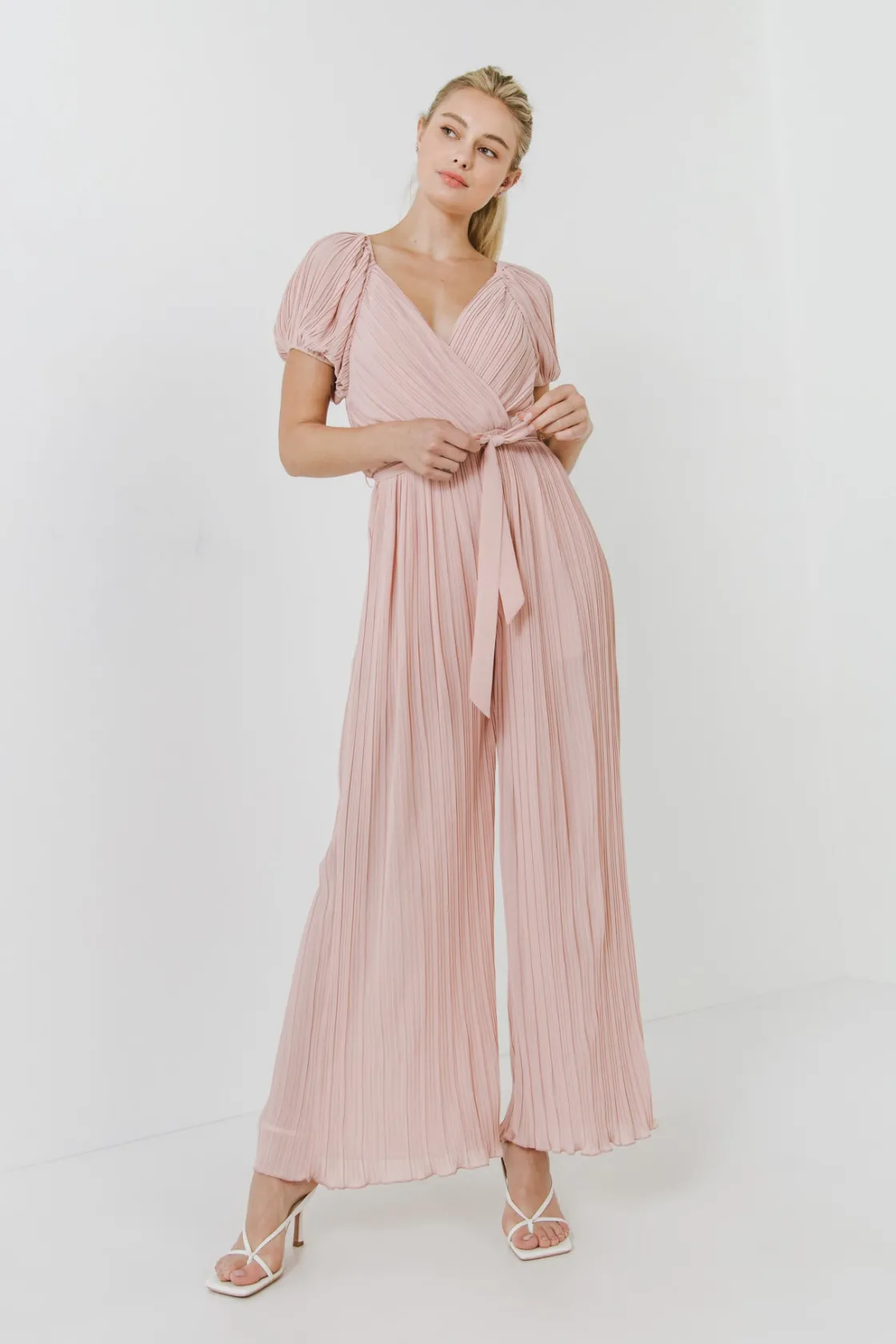 endless_rose__pleated_sur_3.webp ENDLESS ROSE Tops | One Pieces*- Pleated Surplice Jumpsuit DUSTYPINK