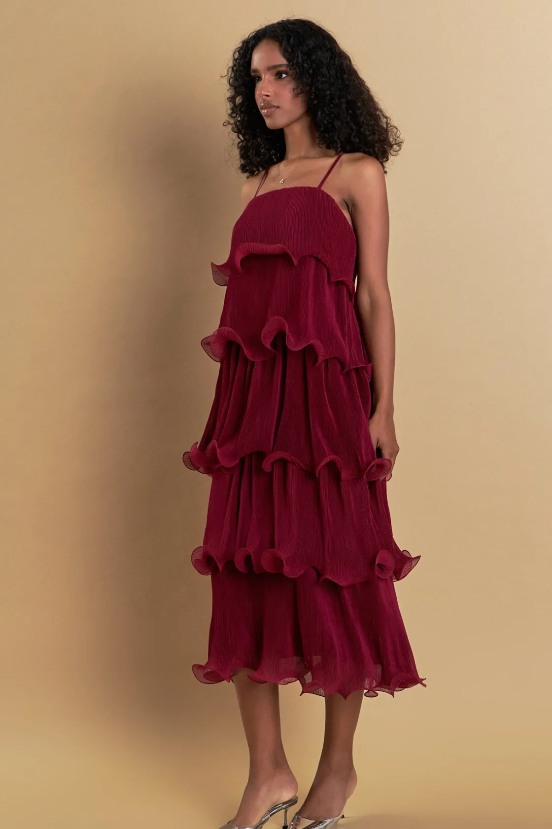 endless_rose__pleated_tie_2.webp ENDLESS ROSE Tops*- Pleated Tiered Long Dress