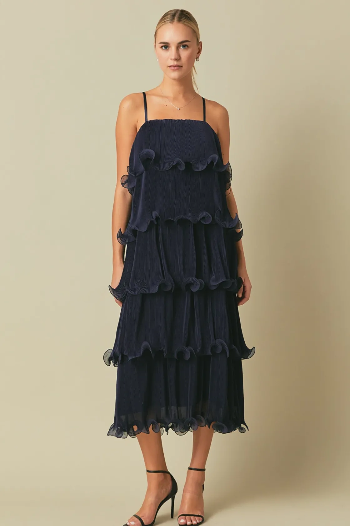 endless_rose__pleated_tie_4.webp ENDLESS ROSE Tops*- Pleated Tiered Long Dress